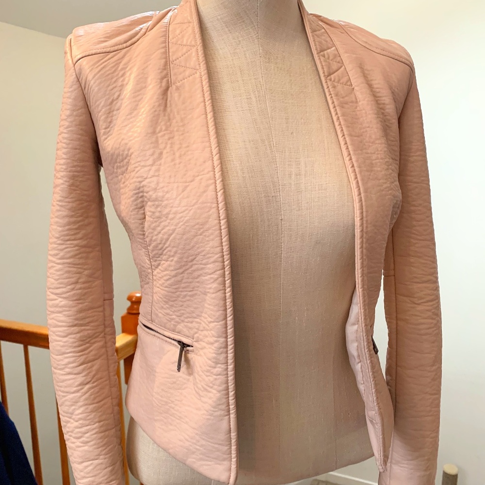 BLANKNYC Womens Vegan Leather Moto Jacket